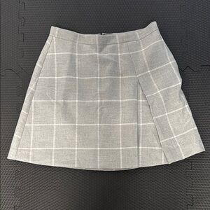 LOFT Gray White A-line Mini Skirt